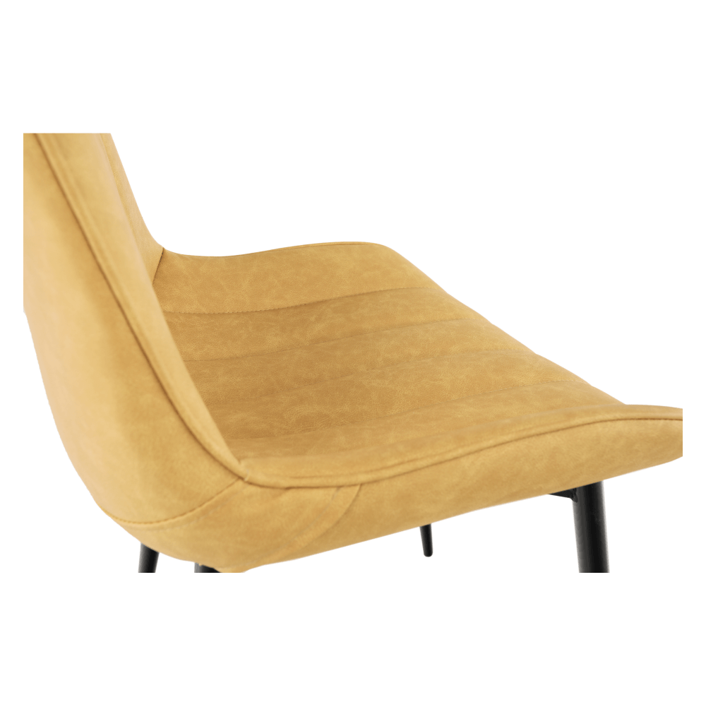 Scaun, piele ecologica galben/negru, HAZAL — imaginea 2