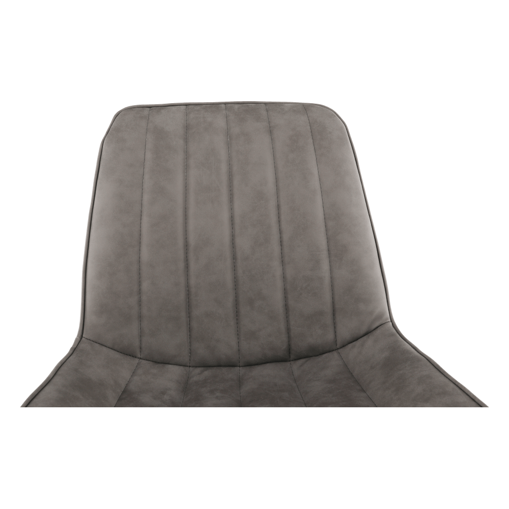 Scaun, piele ecologica gri deschis/negru, HAZAL — imaginea 6