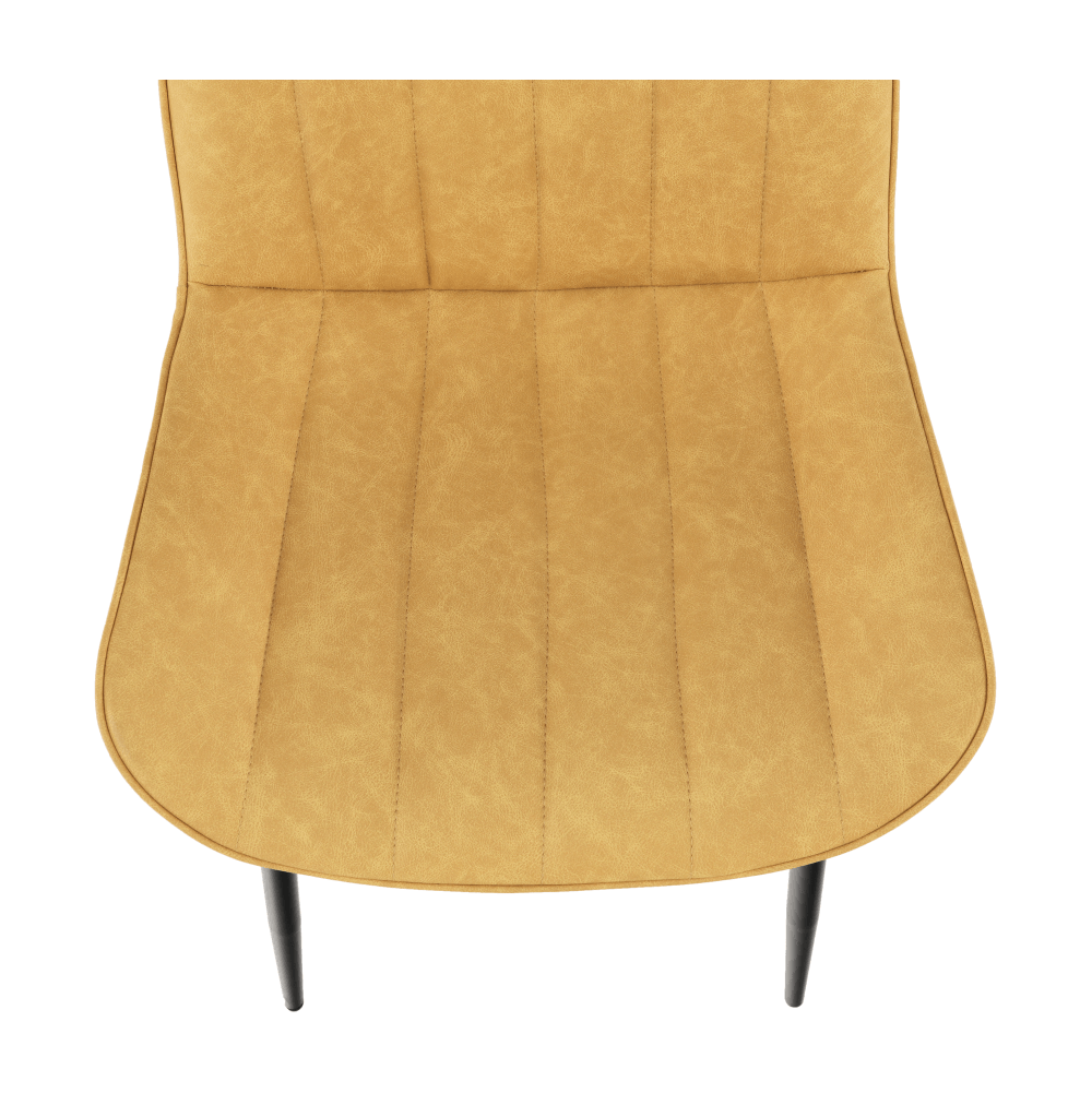Scaun, piele ecologica galben/negru, HAZAL — imaginea 3