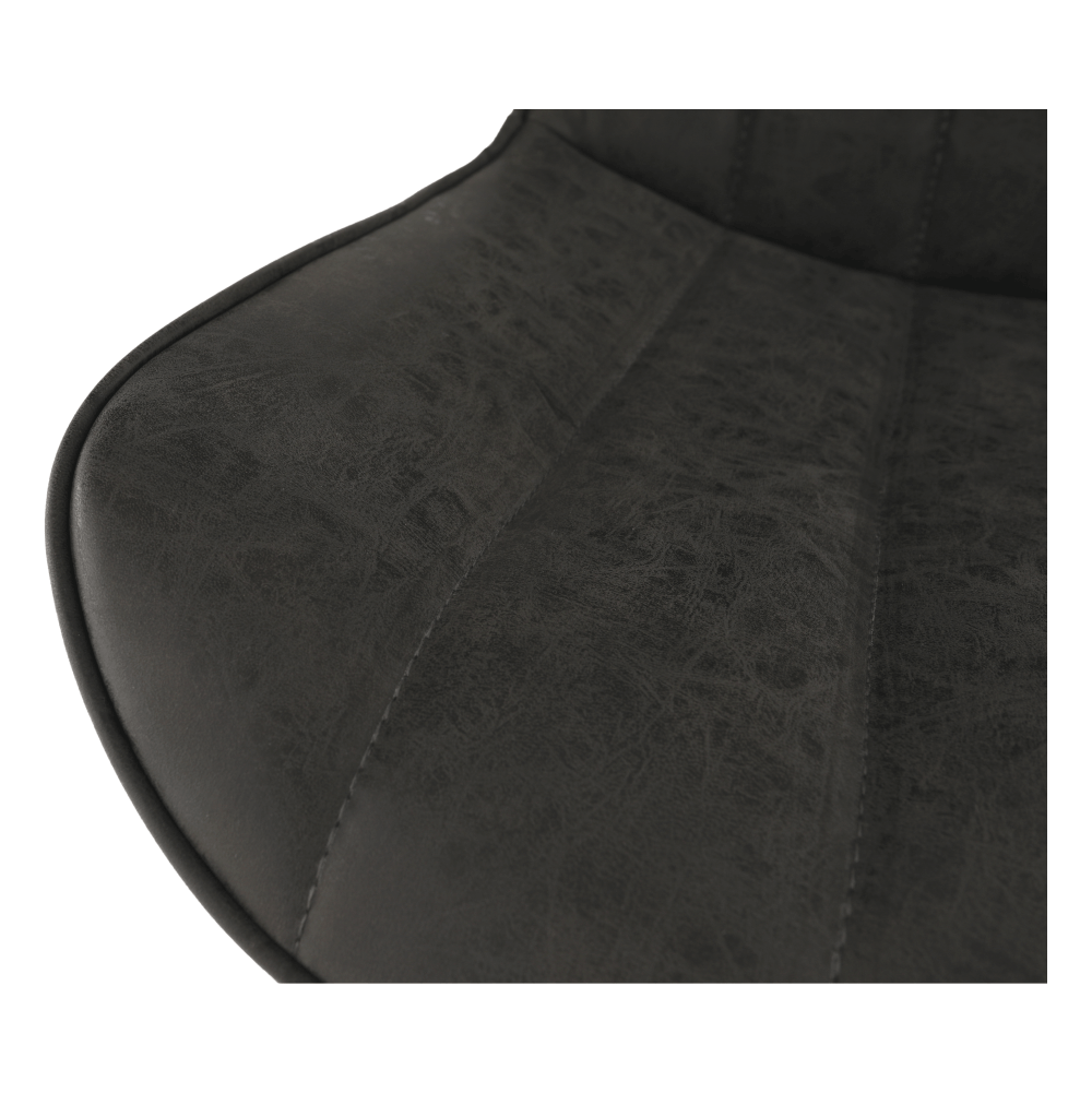 Scaun, piele ecologica gri inchis/negru, HAZAL — imaginea 5