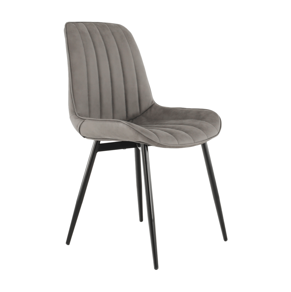 Scaun, piele ecologica gri deschis/negru, HAZAL — imaginea 8
