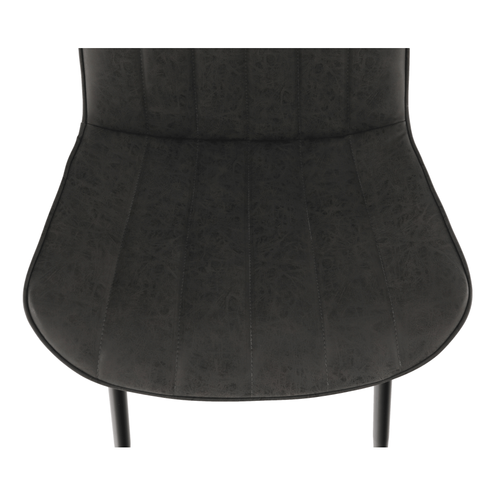 Scaun, piele ecologica gri inchis/negru, HAZAL — imaginea 6