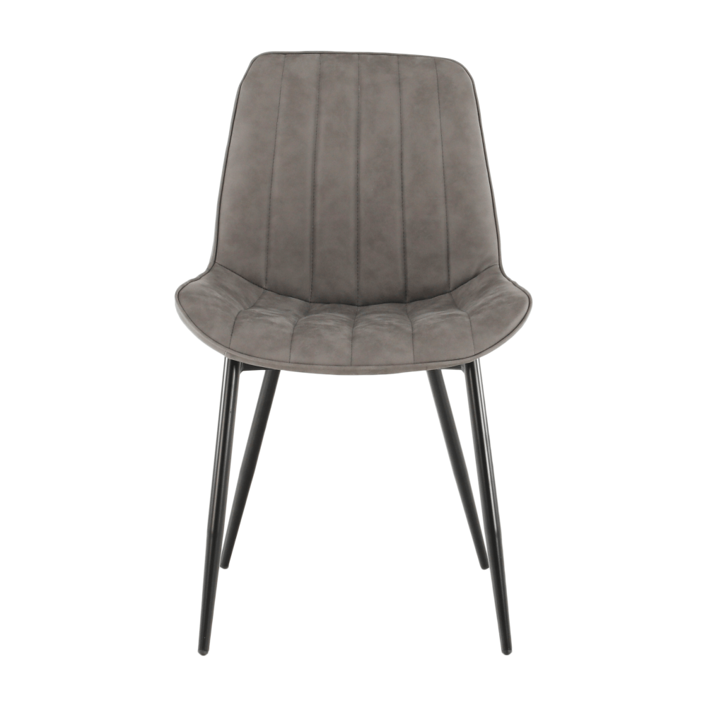 Scaun, piele ecologica gri deschis/negru, HAZAL — imaginea 9
