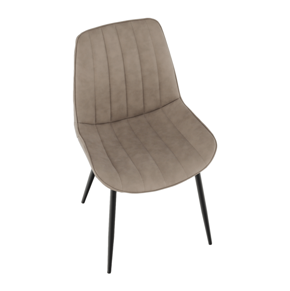 Scaun, piele ecologica gri maroniu taupe/negru, HAZAL — imaginea 9