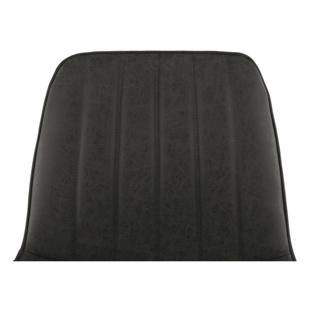Scaun, piele ecologica gri inchis/negru, HAZAL — imaginea 7