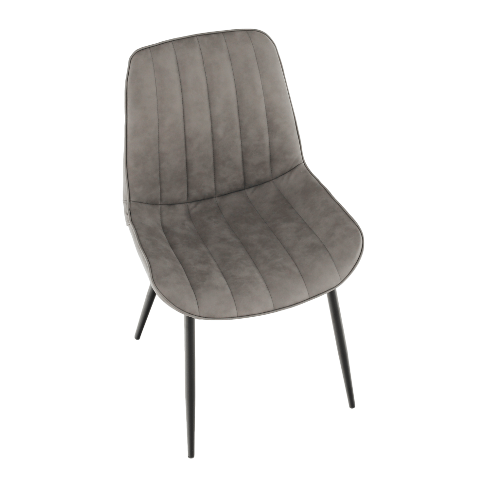 Scaun, piele ecologica gri deschis/negru, HAZAL — imaginea 10