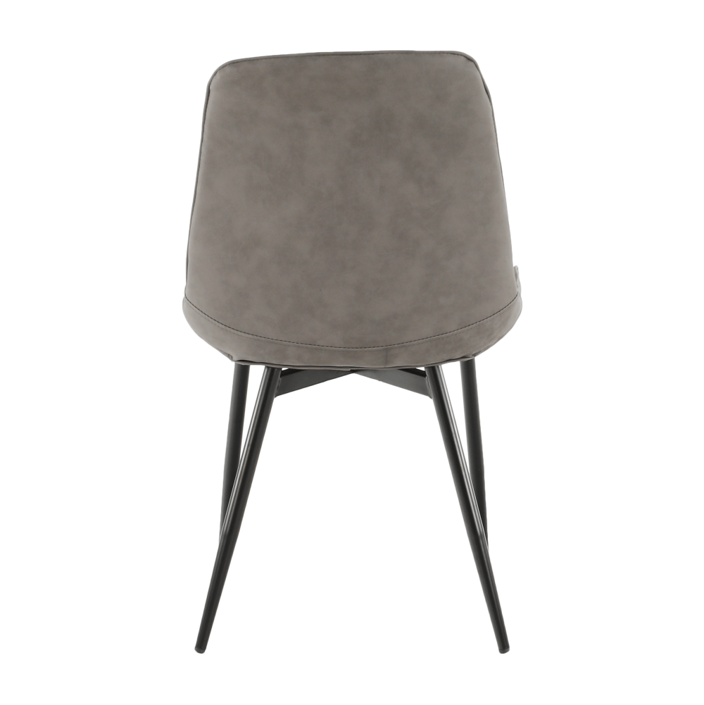 Scaun, piele ecologica gri deschis/negru, HAZAL — imaginea 11