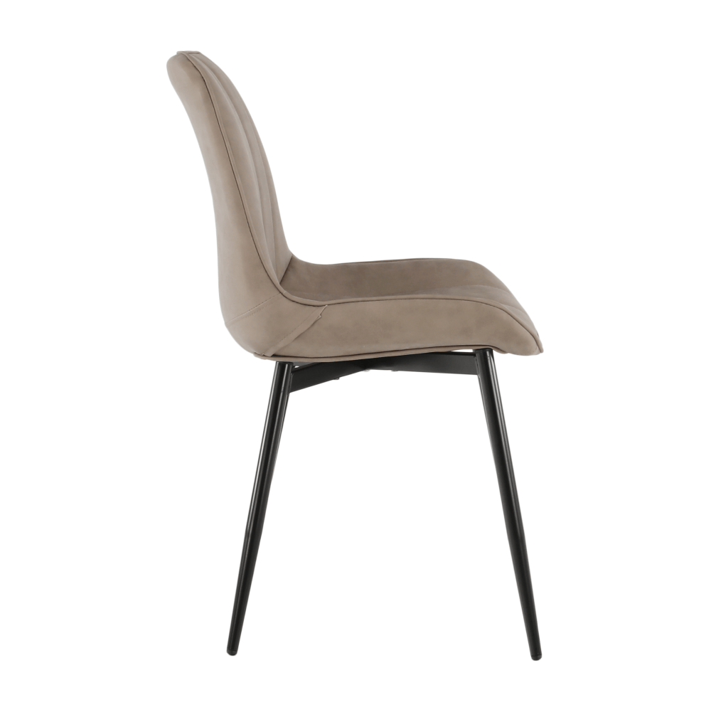 Scaun, piele ecologica gri maroniu taupe/negru, HAZAL — imaginea 11