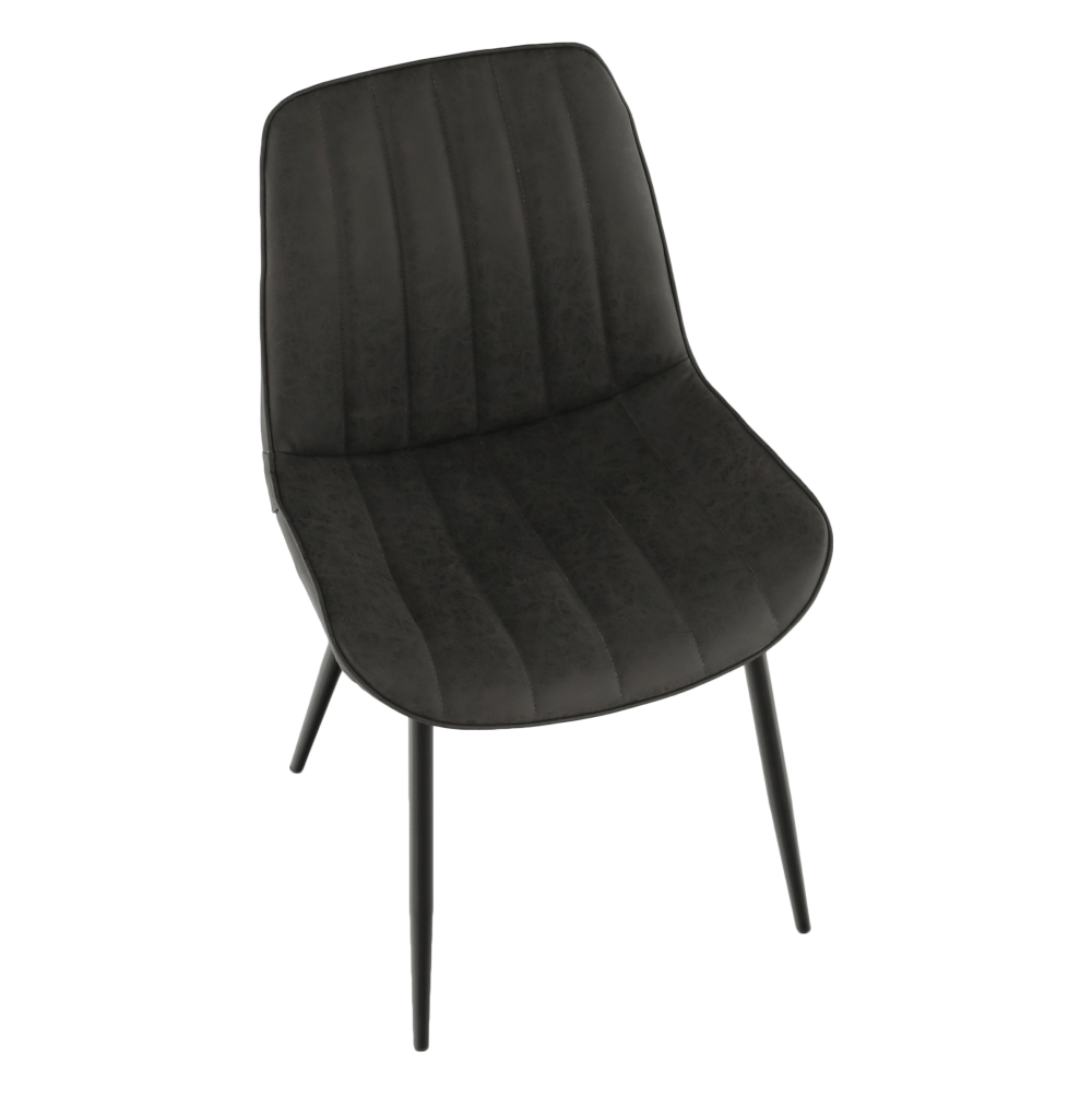 Scaun, piele ecologica gri inchis/negru, HAZAL — imaginea 9