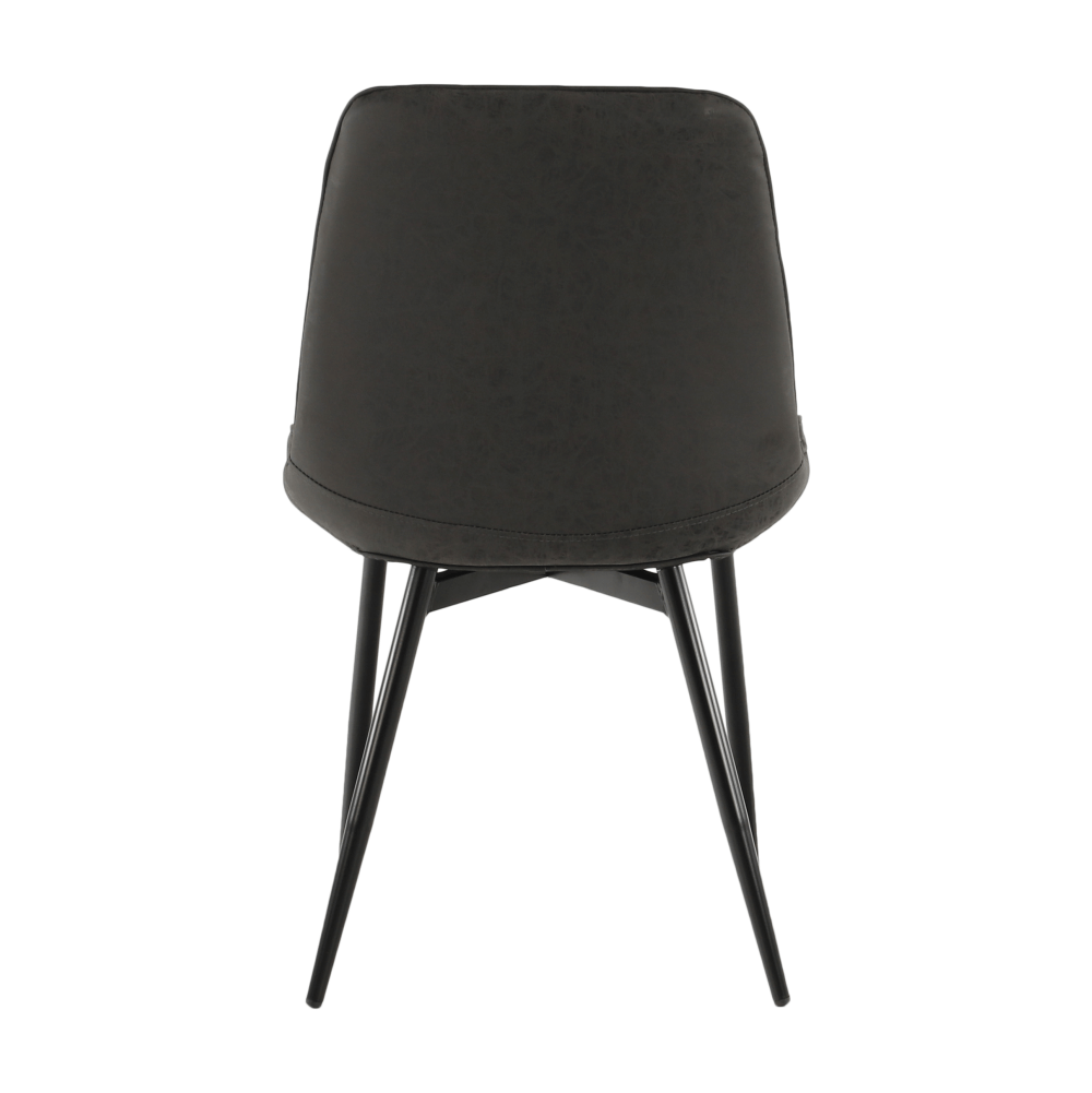 Scaun, piele ecologica gri inchis/negru, HAZAL — imaginea 10