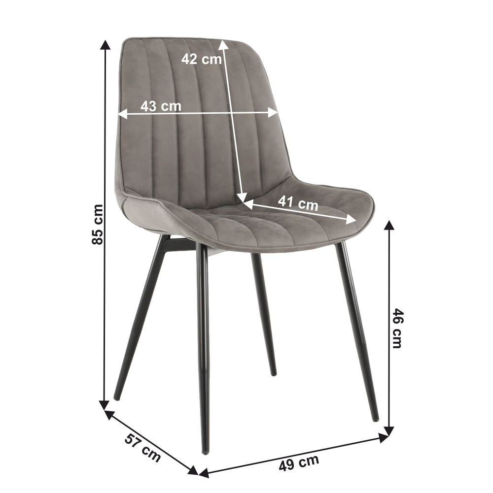 Scaun, piele ecologica gri deschis/negru, HAZAL — imaginea 13
