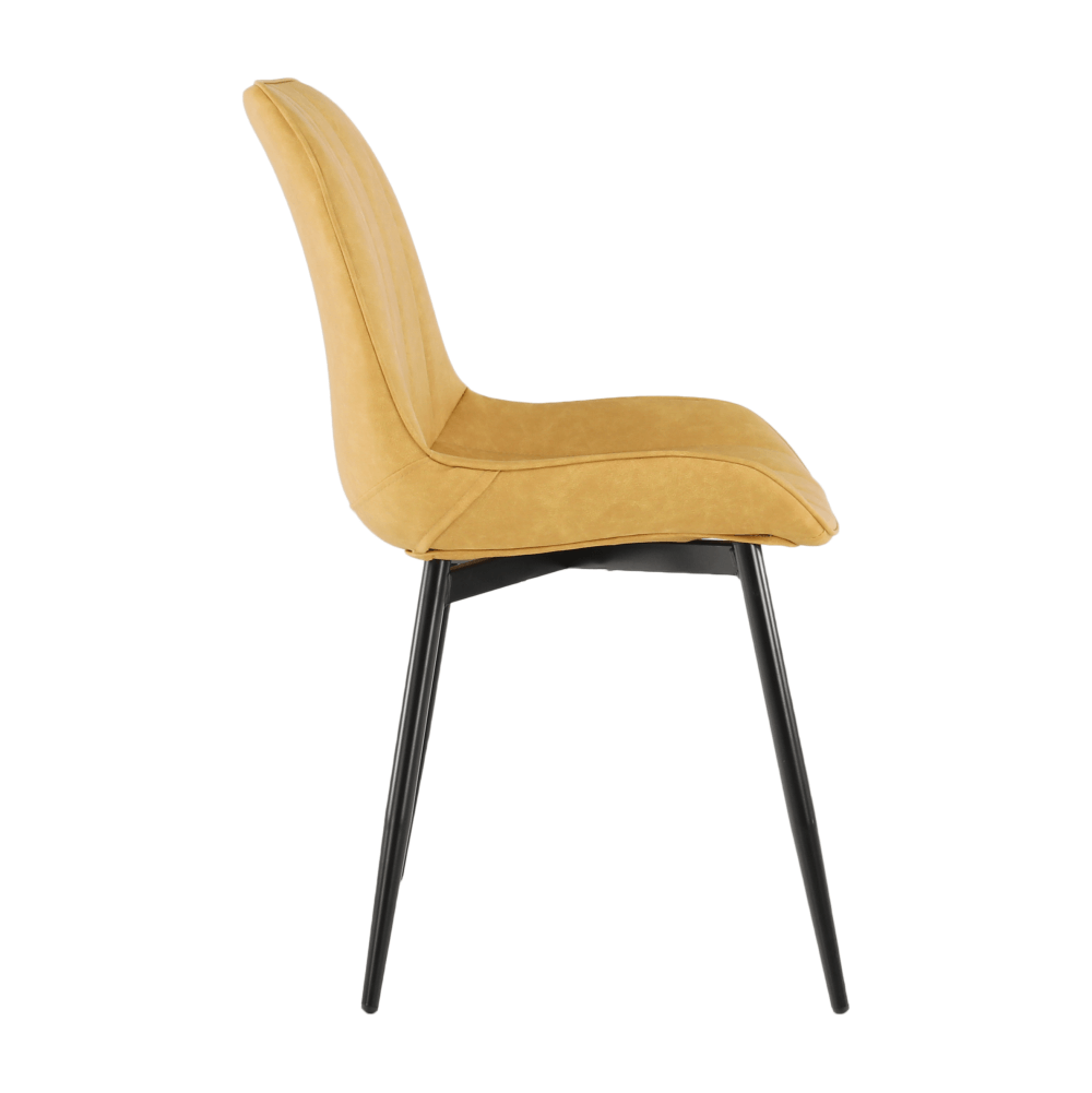 Scaun, piele ecologica galben/negru, HAZAL — imaginea 10