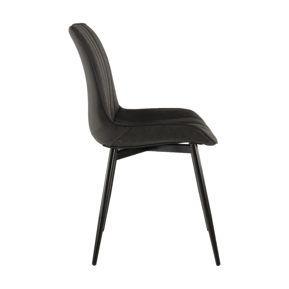 Scaun, piele ecologica gri inchis/negru, HAZAL — imaginea 11
