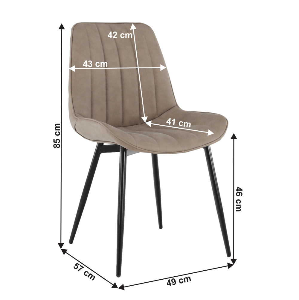 Scaun, piele ecologica gri maroniu taupe/negru, HAZAL — imaginea 14