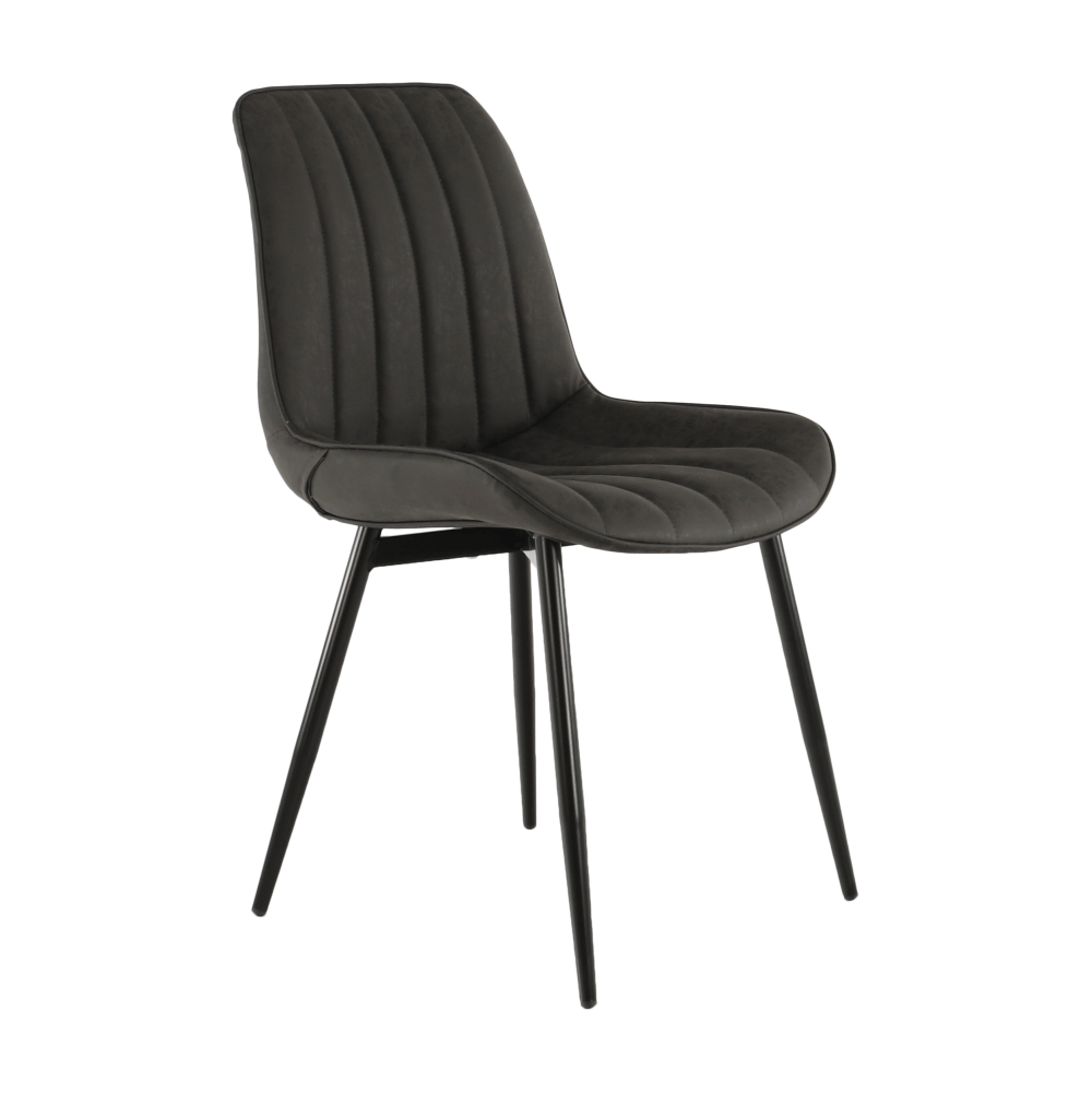 Scaun, piele ecologica gri inchis/negru, HAZAL — imaginea 12