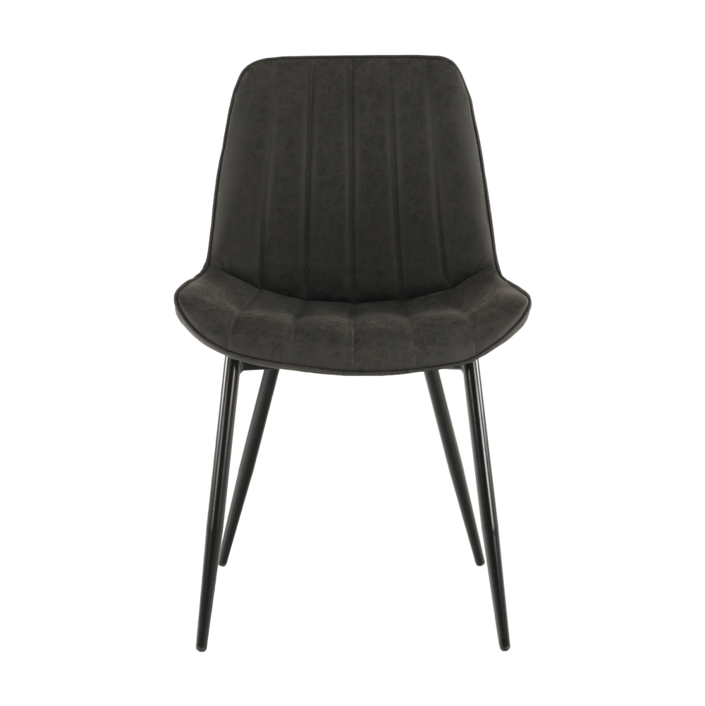 Scaun, piele ecologica gri inchis/negru, HAZAL — imaginea 13