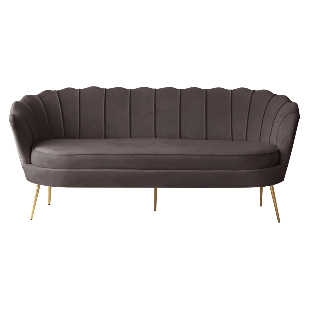 Canapea de lux, cu 3 locuri, tesatura Velvet gri-maro/auriu, Art-deco, NOBLEO TYP 2 — imaginea 2