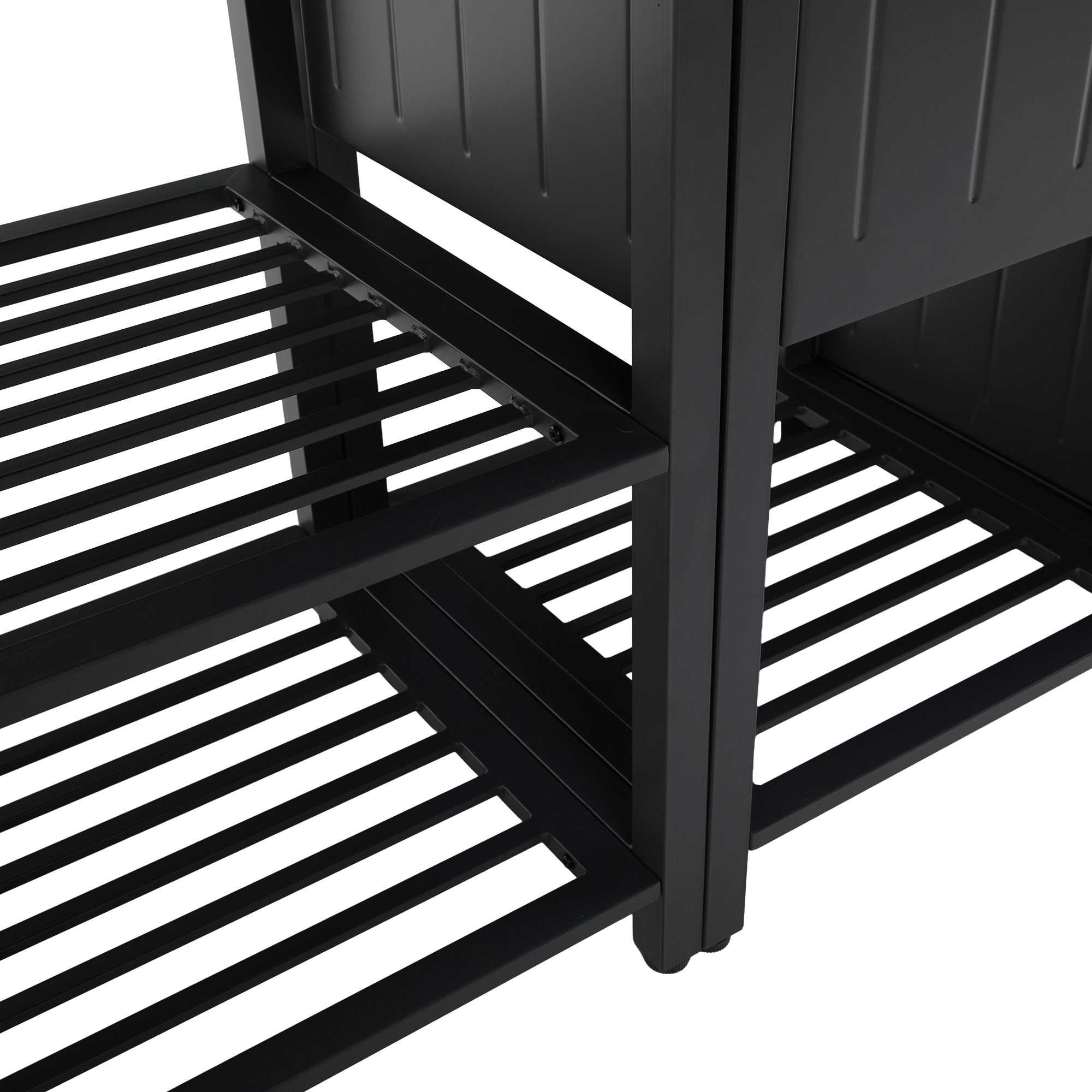 Mobilier de bucatarie de gradina cu 4 piese si chiuveta, otel, gri, TANITA — imaginea 16