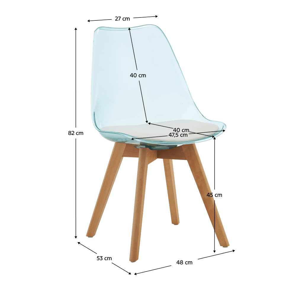 Scaun, verde transparent, acrilic/piele ecologica/fag, BALI 3 NEW — imaginea 2