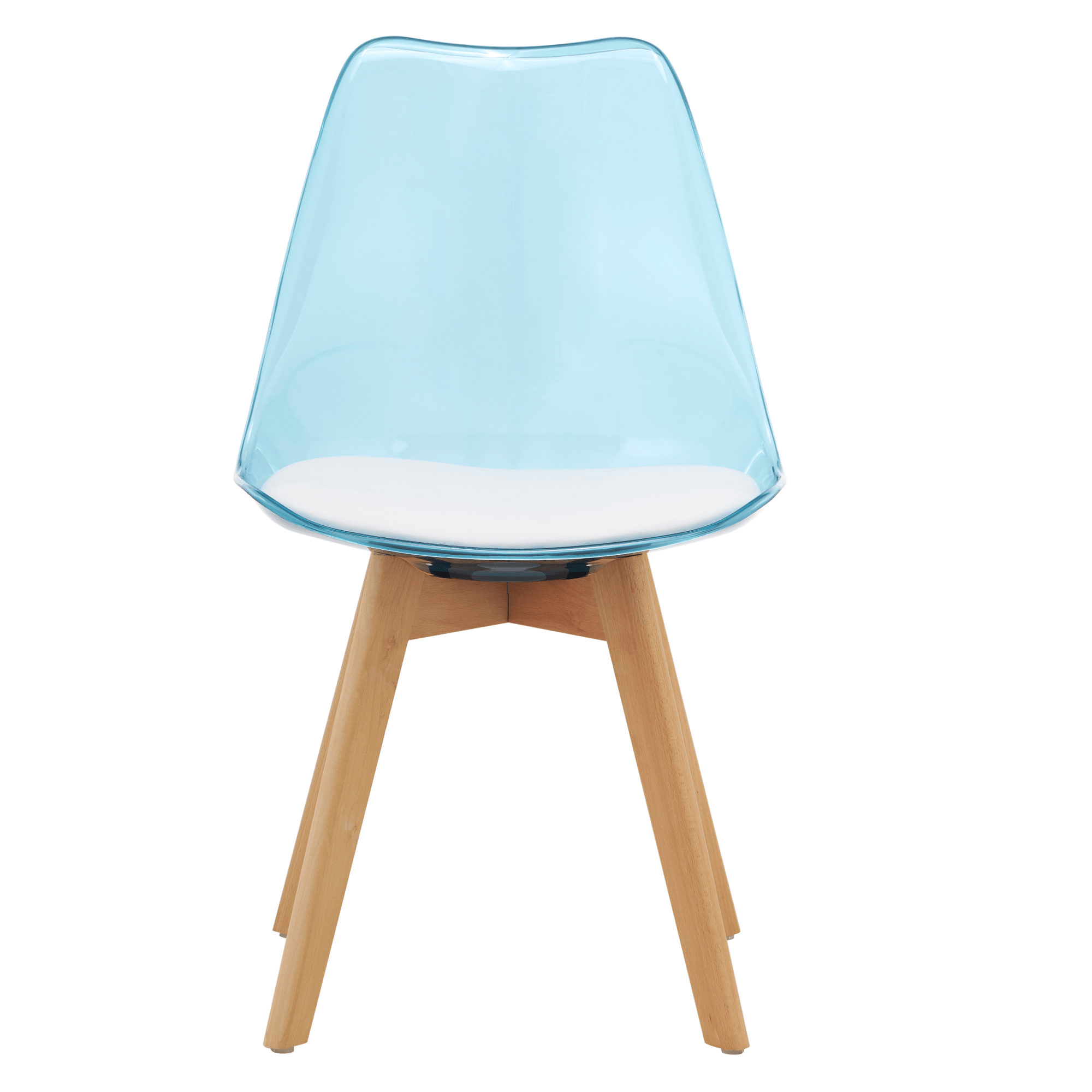 Scaun, albastru transparent, acrilic/piele ecologica/fag, BALI 3 NEW — imaginea 2