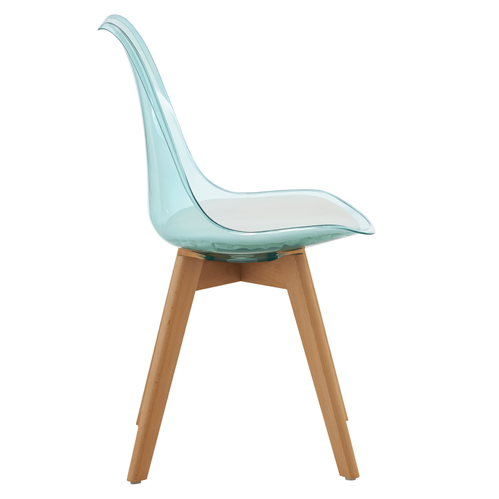 Scaun, verde transparent, acrilic/piele ecologica/fag, BALI 3 NEW — imaginea 3