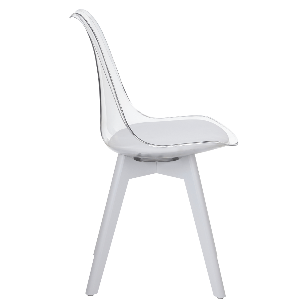 Scaun, transparent alb, acrilat/piele ecologica/alb, BALI 3 NEW — imaginea 3