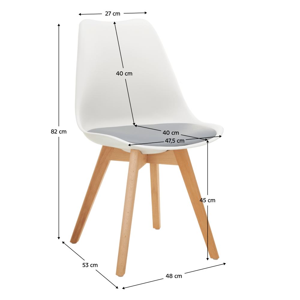 Scaun, alb/gri/fag, BALI 3 NEW — imaginea 2
