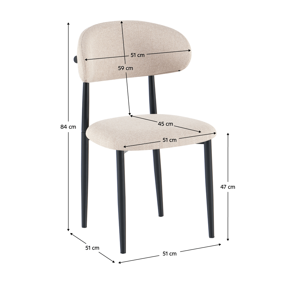Scaun de sufragerie, tesatura bej/negru, ZAJDA TYP 1 — imaginea 2