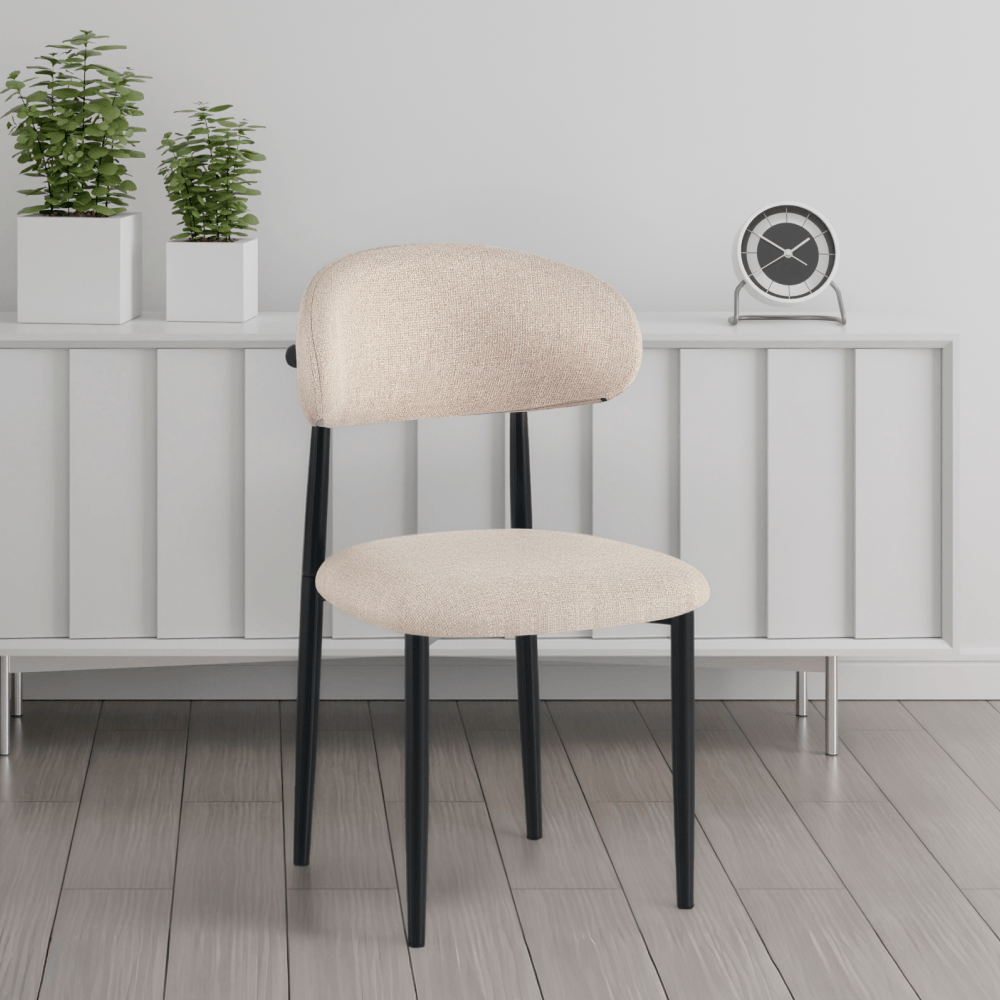 Scaun de sufragerie, tesatura bej/negru, ZAJDA TYP 1 — imaginea 3