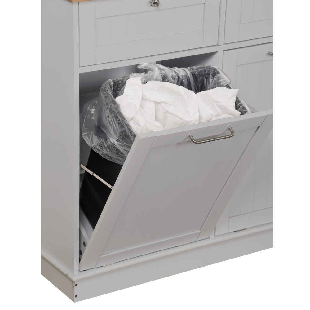 Dulap basculant cu cos de gunoi, gri/bambus, DELINS TYP 2 — imaginea 10