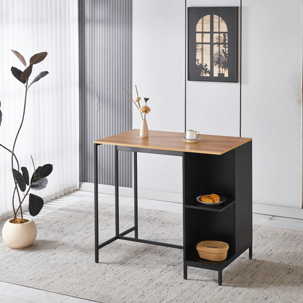 Insula de bucatarie, 100x60 cm, stejar/negru, FIGO — imaginea 4