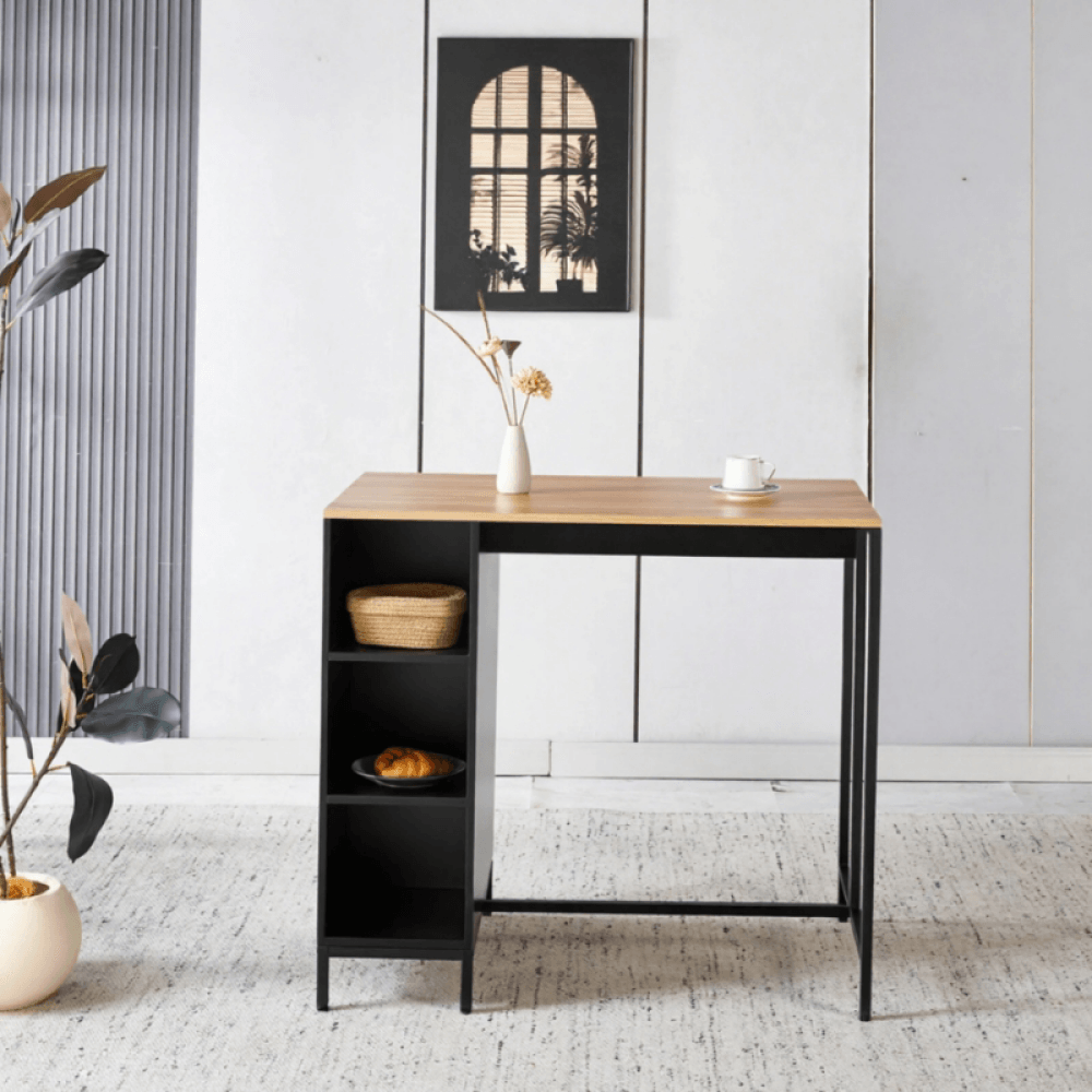 Insula de bucatarie, 100x60 cm, stejar/negru, FIGO — imaginea 6
