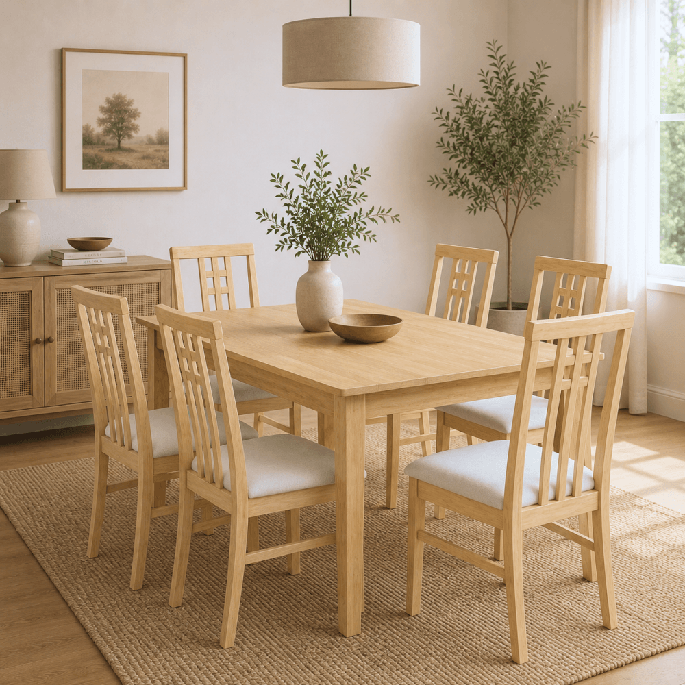 Scaun, stejar sonoma deschis/material crem, SILAS NEW — imaginea 4