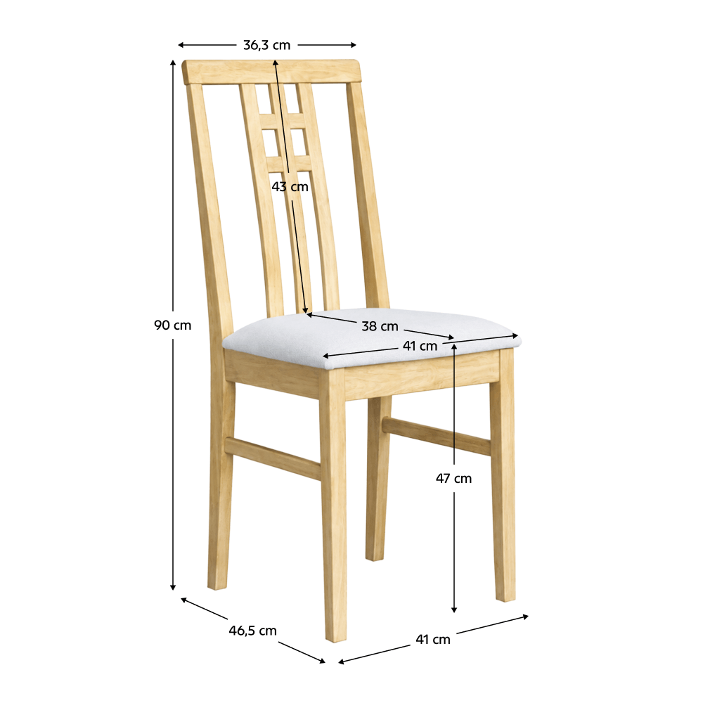 Scaun, stejar sonoma deschis/material crem, SILAS NEW — imaginea 5