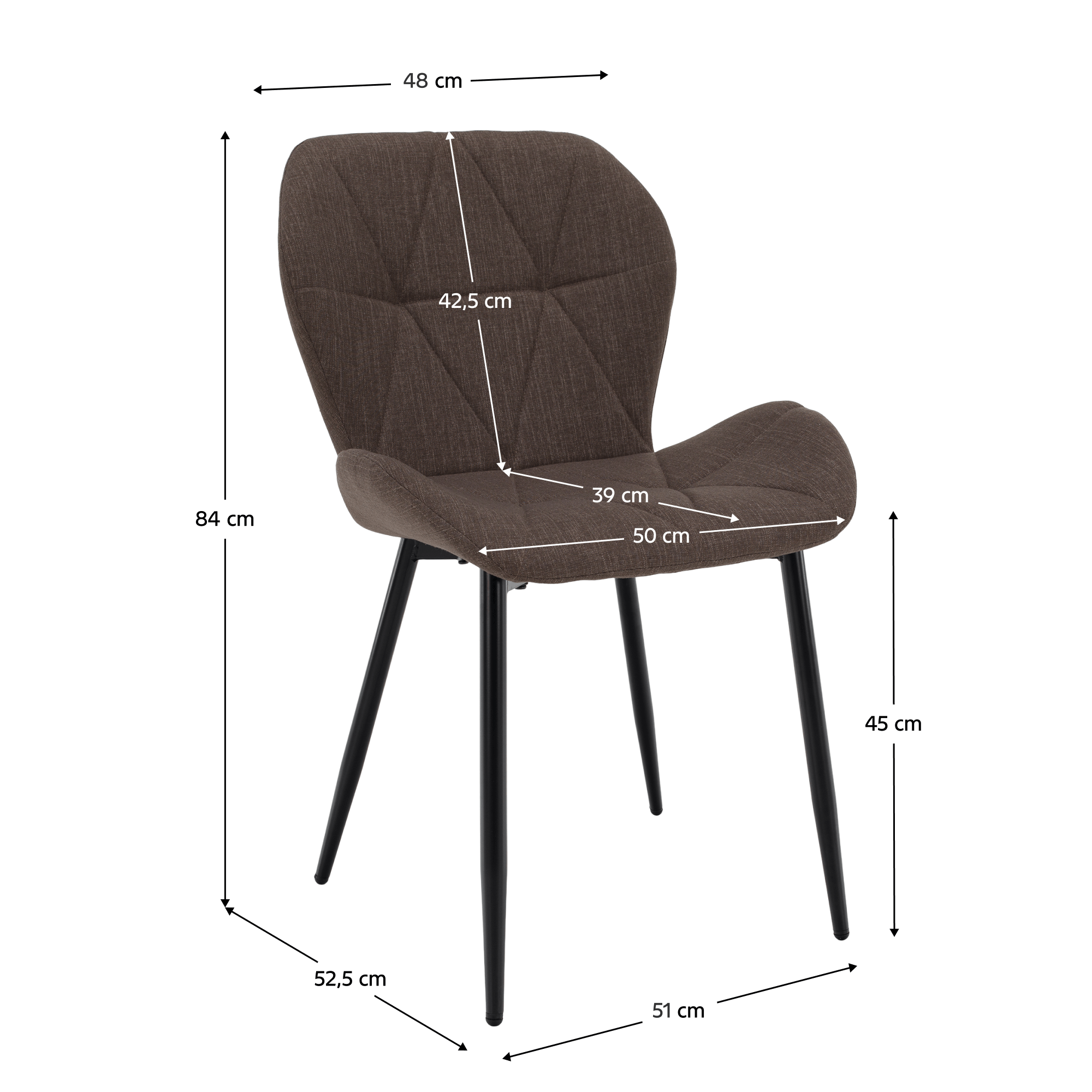 Scaun dining, maro/negru, MAKENA TIP 2 — imaginea 16