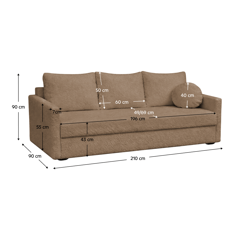 Canapea extensibila, maro, ZERUS — imaginea 6