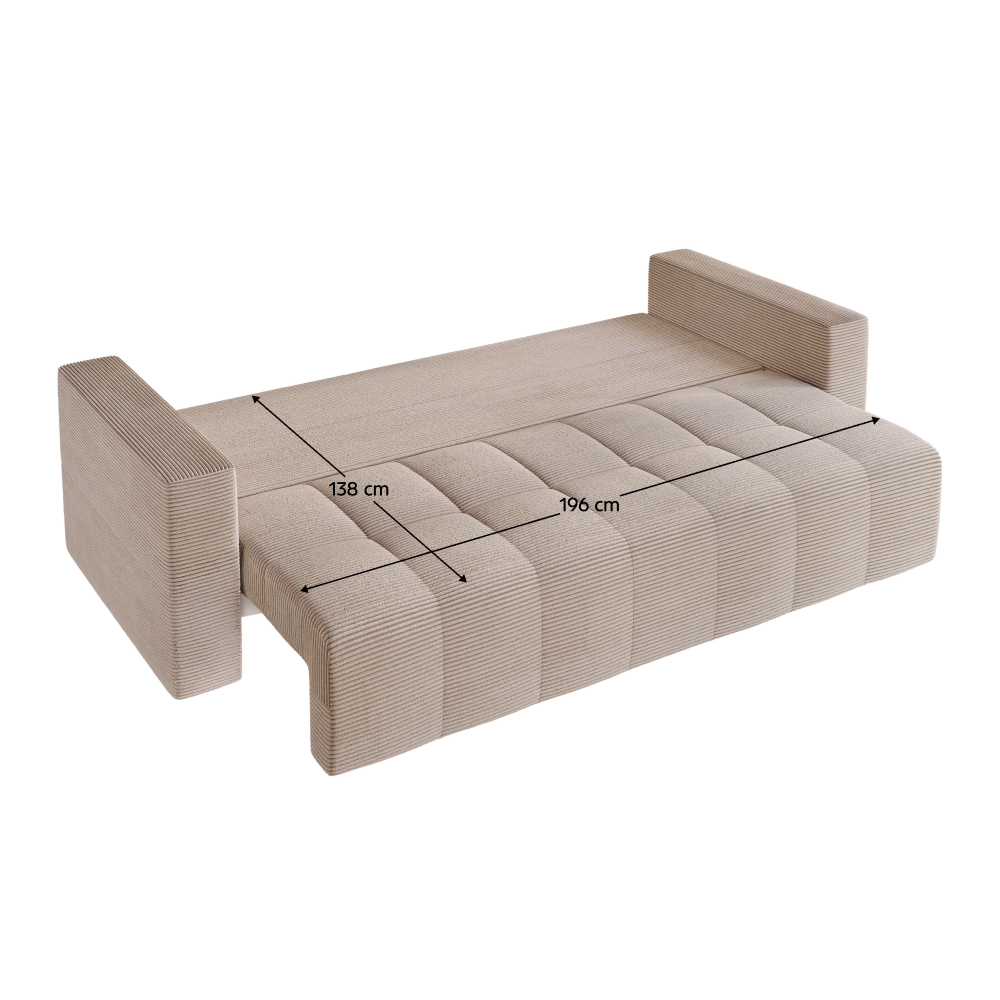 Canapea extensibila, bej Taupe, LEONY — imaginea 9
