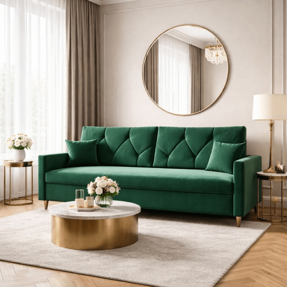 Canapea extensibila, verde, VALEN — imaginea 8