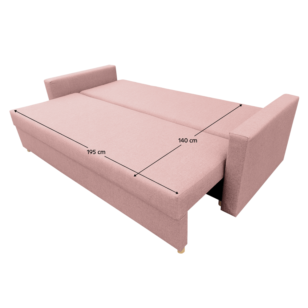 Canapea extensibila, roz, VALEN — imaginea 4