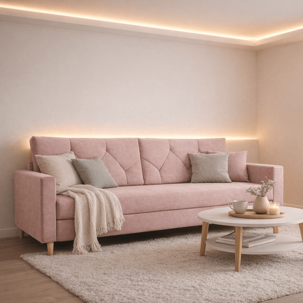 Canapea extensibila, roz, VALEN — imaginea 8
