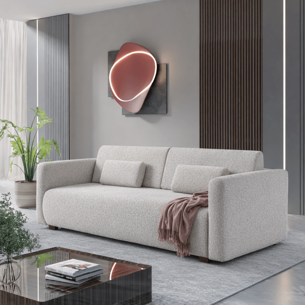 Canapea extensibila, gri deschis, ALIBA — imaginea 7