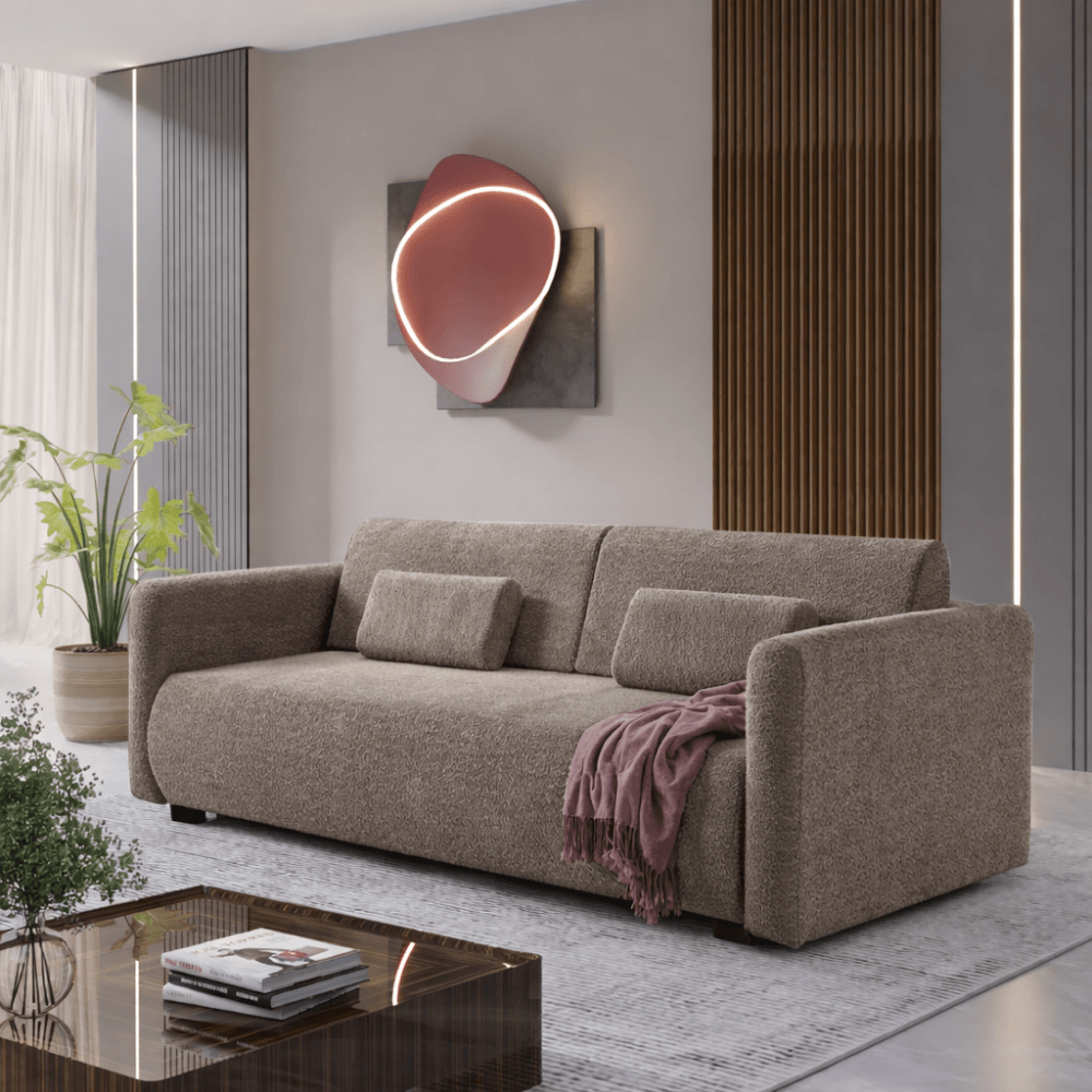 Canapea extensibila, maro, ALIBA — imaginea 9