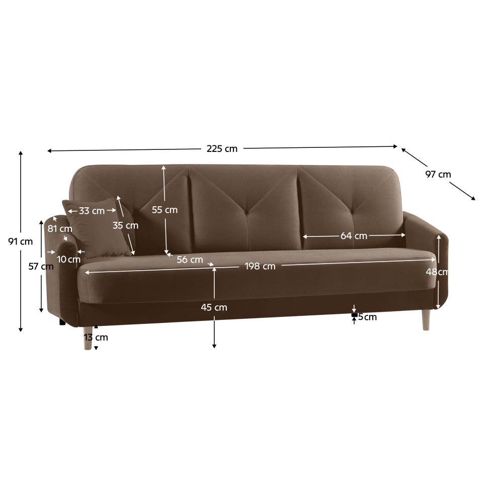 Canapea extensibila, maro, ELORA — imaginea 6