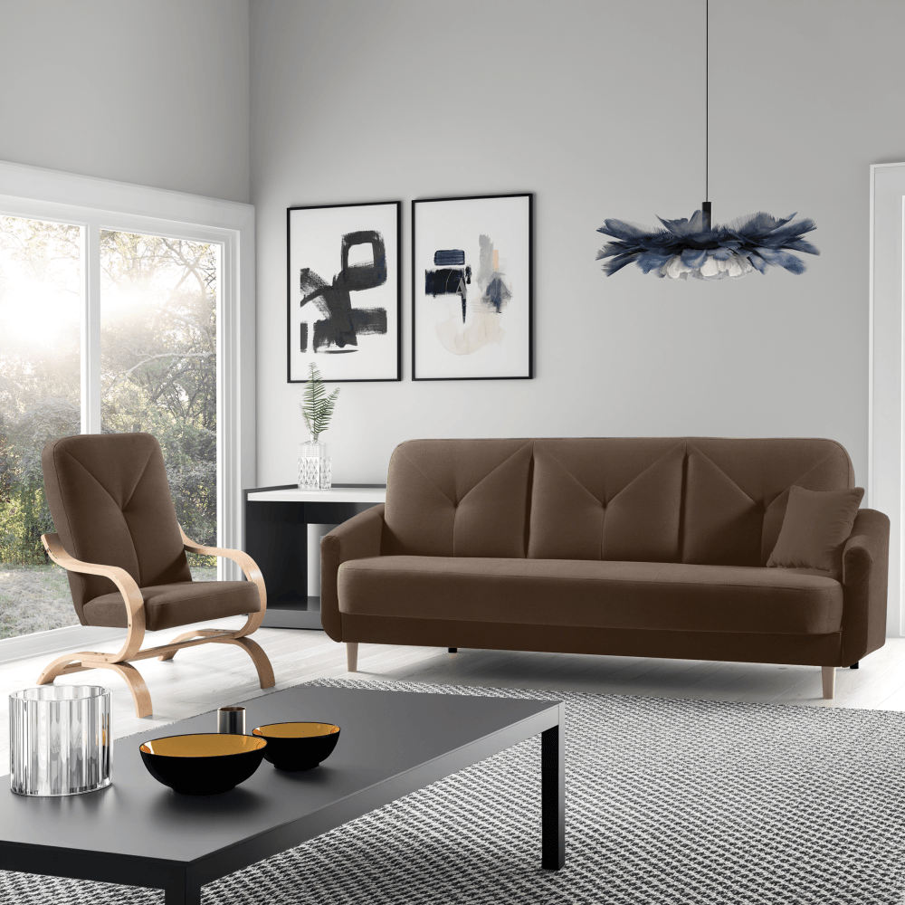 Canapea extensibila, maro, ELORA — imaginea 10
