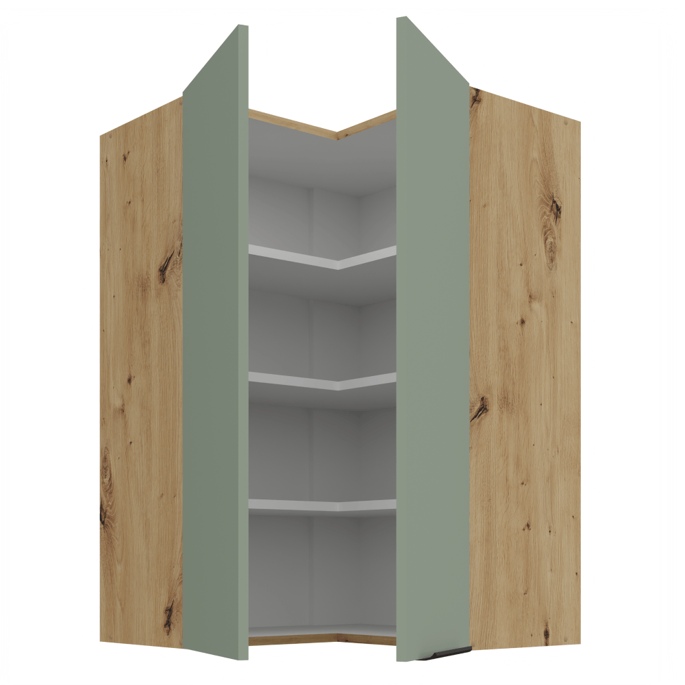 Dulapior de colt superior, aquamarine/stejar artisan, ARSANY 60x60 GN-90 2F — imaginea 3