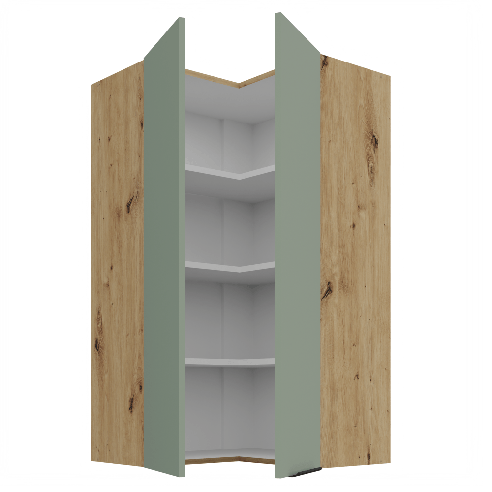 Dulapior de colt superior, aquamarine/stejar artisan, ARSANY 60x60 GN-108 2F — imaginea 3