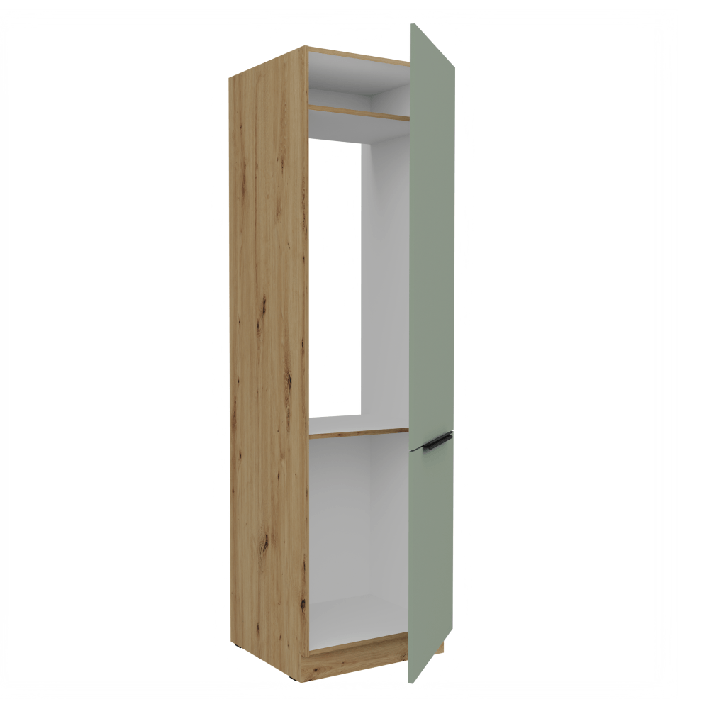 Dulapior pentru frigider incorporabil, aquamarine/stejar artisan, ARSANY 60 LO-210 2F — imaginea 3