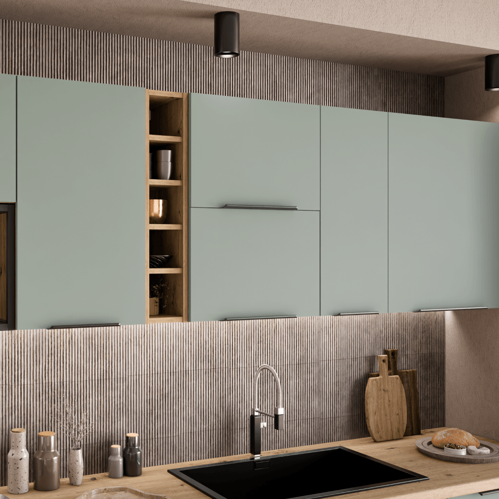 Dulapior inalt pentru cuptor incorporabil, aquamarine/stejar artisan, ARSANY 60 DP-210 2F — imaginea 10