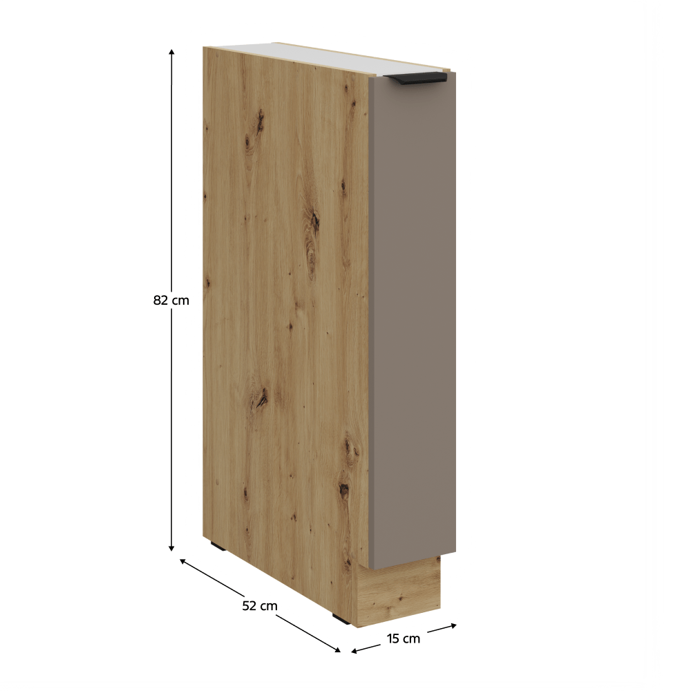 Dulapior inferior cu cos extensibil, sandgrau/stejar artisan, FRISBO 15 D CARGO BB — imaginea 3