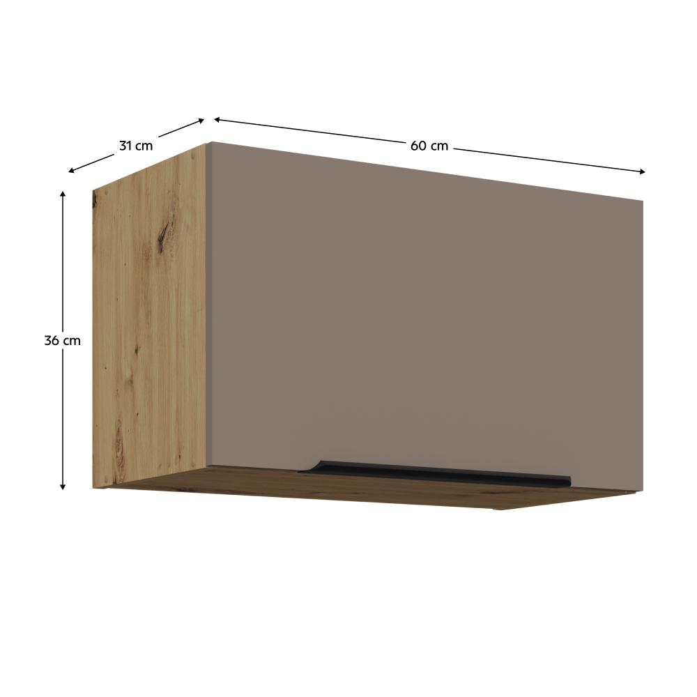 Dulapior superior, sandgrau/stejar artisan, FRISBO 60 GU-36 1F — imaginea 3
